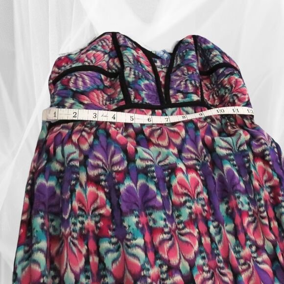 Xhilaration Bustier Maxi Dress Pink Purple Black Long Floor Length MS - Picture 5 of 8